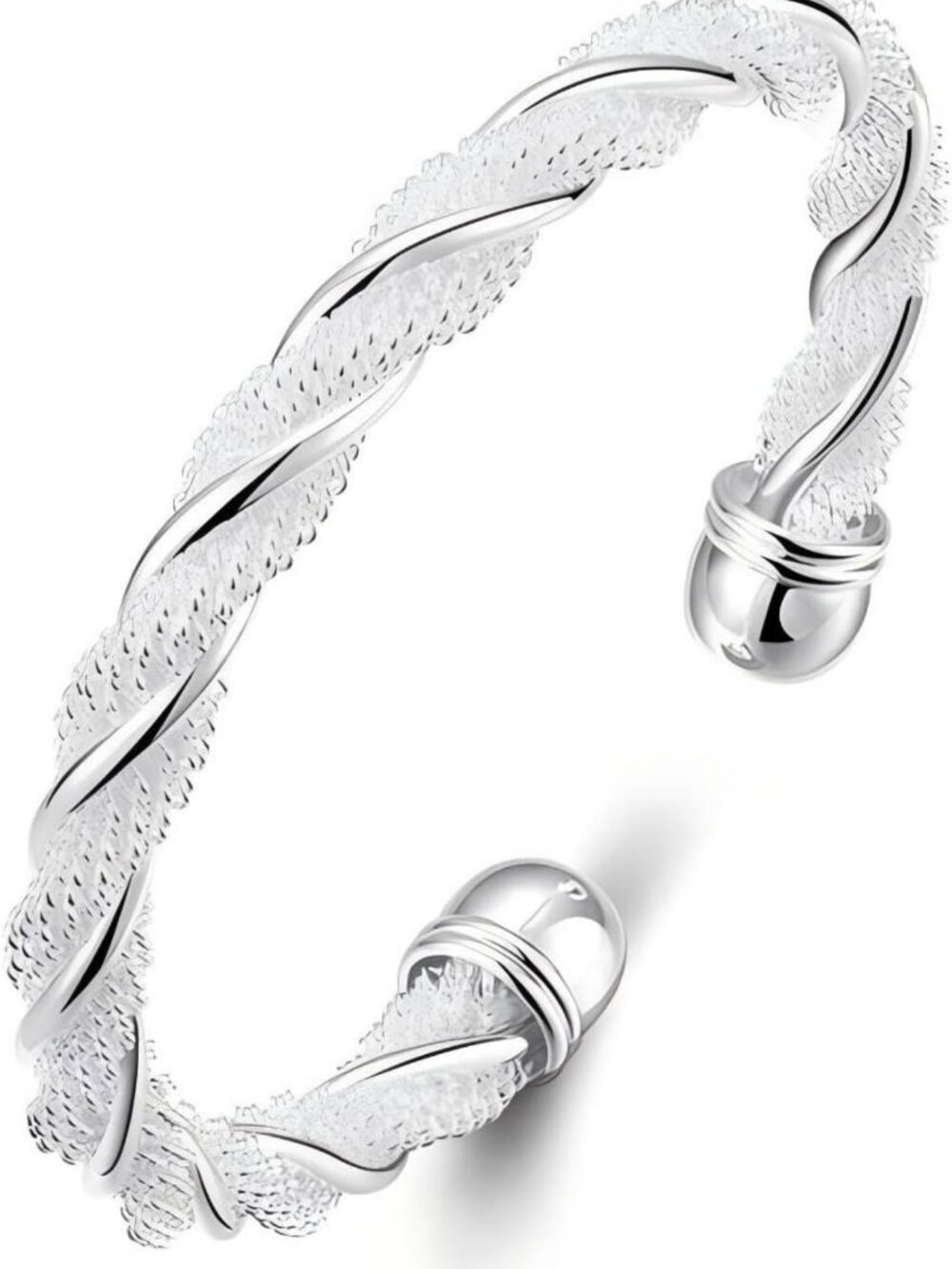 Elegant Sterling Silver Stackable Bracelet for Women - Italian Design